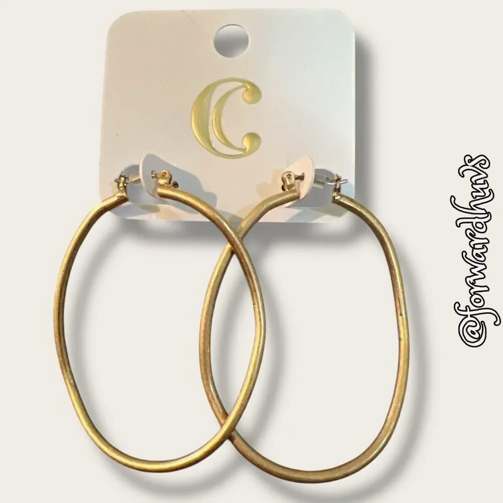 Bundle Sale 3 for $15 | Charming Charlie Gold Tone Hoop Earrings – 1.5 Inches